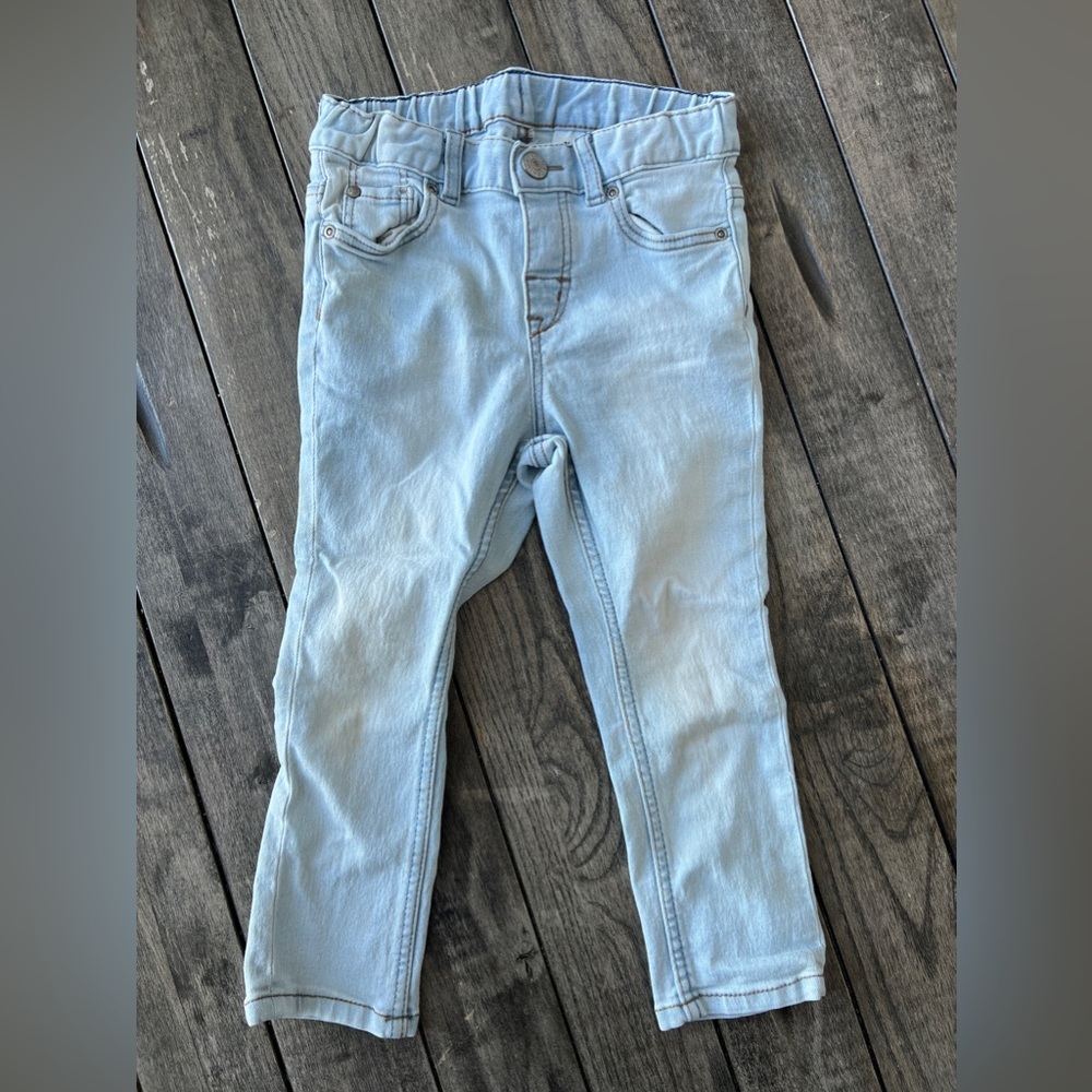 H&M toddler light stretch skinny jeans *play* read description size 1-2 girls